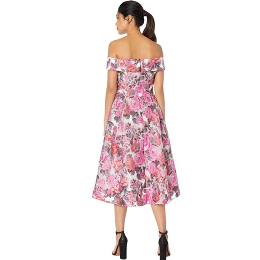 High Low Off The Shoulder Floral Midi Dress - Picture 2 of 10